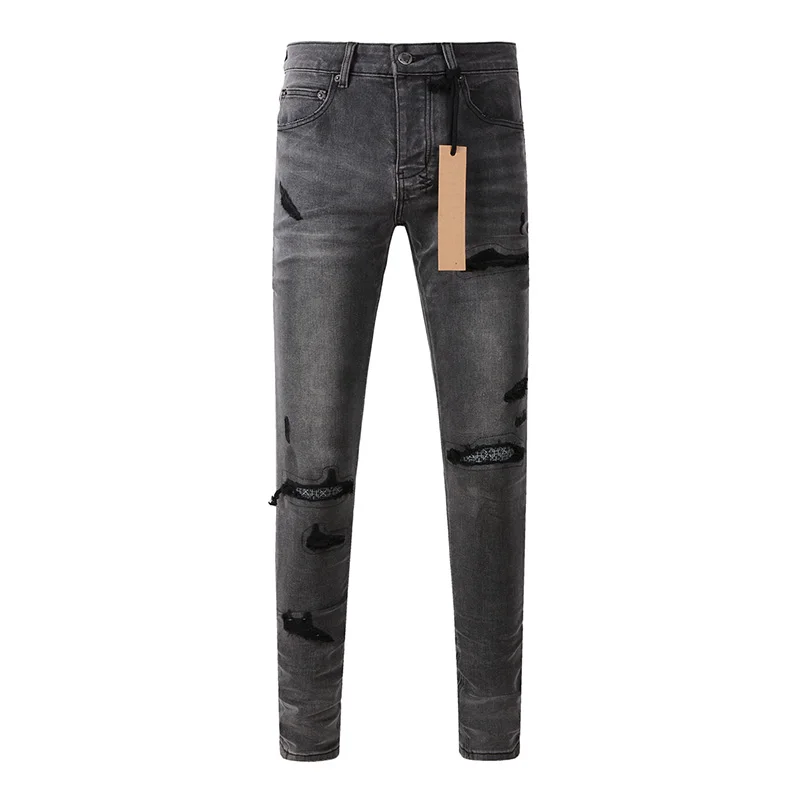 Skinny Jeans Ripped - Pantalones vaqueros rasgados con botones de