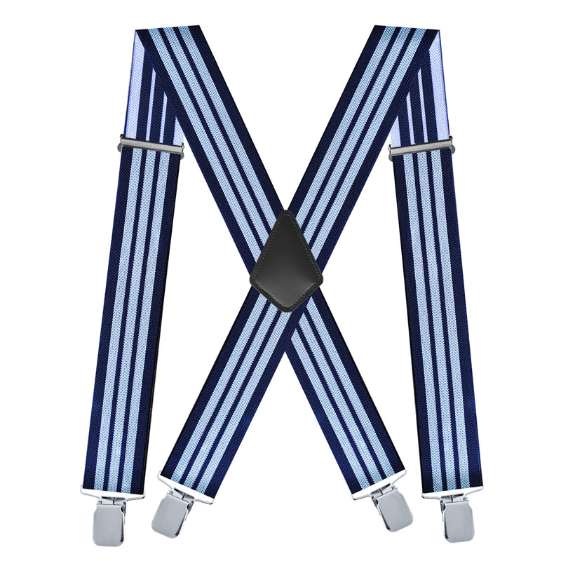 Suspenders Clip Men - Tirantes de hombre a rayas con
