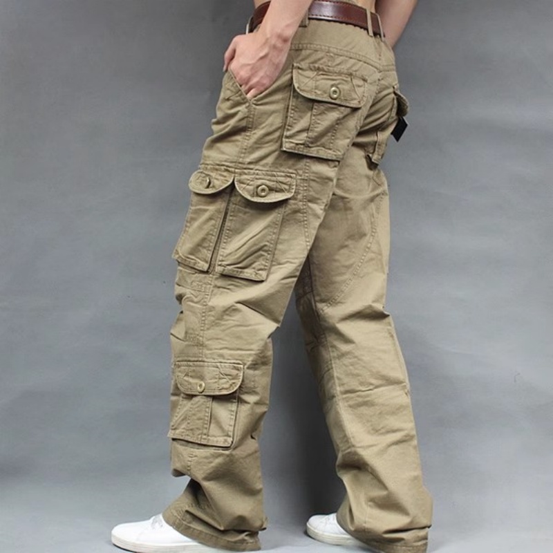 Men'S Fashion Khaki Pants - Pantalones Cargo Casuales de Moda para
