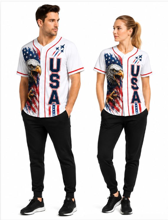 Mens Fashion Baseball Jersey - Camiseta de béisbol USA 250, camiseta