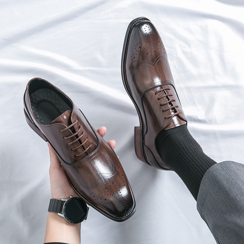 Oxford Shoes Brogue - Zapatos clásicos de cuero con punta