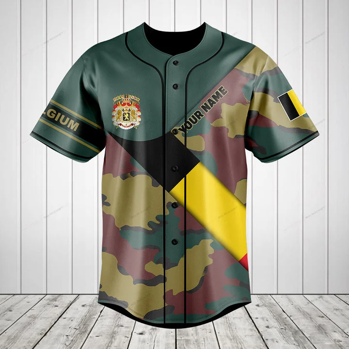 Mens Fashion Baseball Jersey - Camiseta con Botones y Gráfico de