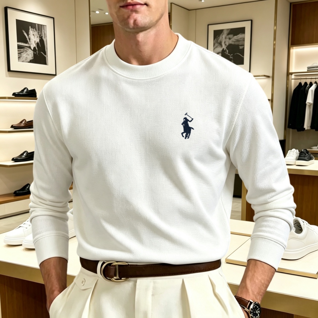 Men'S Fashion Brands - Camiseta de manga larga con cuello