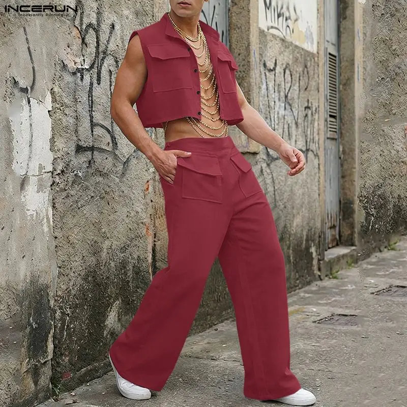 Men'S Tops Fashion - Conjuntos INCERUN para Hombre, Camiseta sin