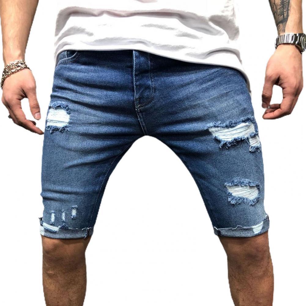 Skinny Jeans Ripped - Los hombres Jeans cortos pantalones cortos