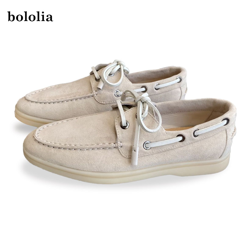 Suede Loafers Men - Zapatos Planos de Cuero Genuino de