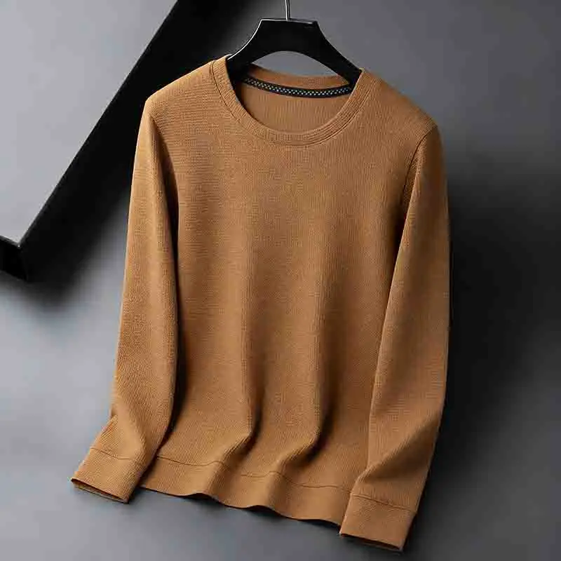 Knitted Cardigan Men - Suéter Básico de Cuello Redondo para