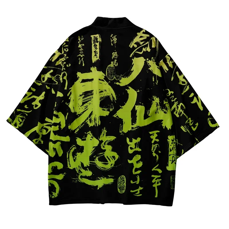 Knitted Cardigan Men - Kimono samurái tradicional japonés 3D, cárdigan