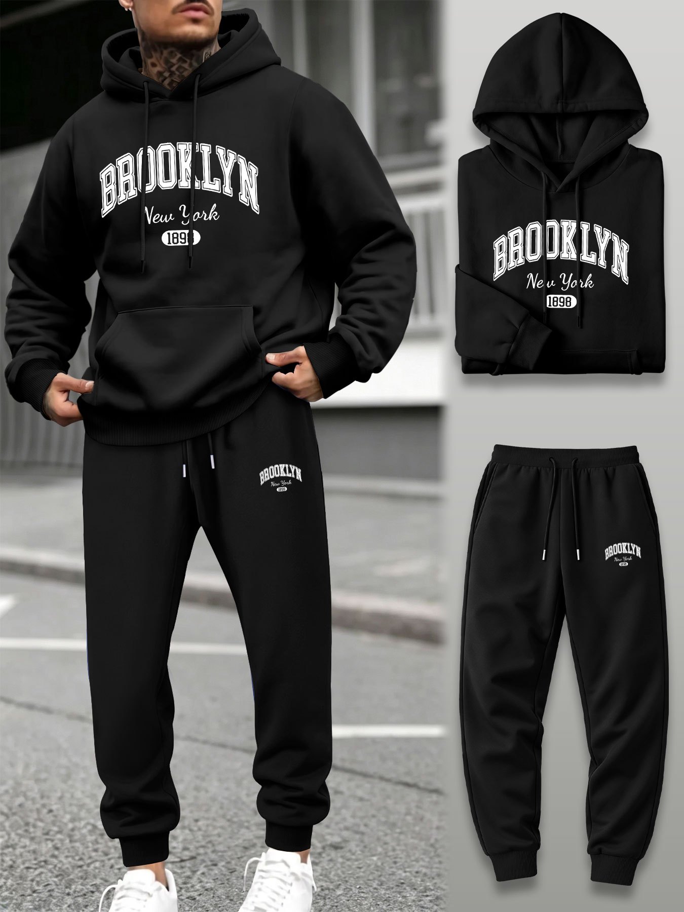 Streetwear Hoodie - Conjunto Deportivo de 2 Piezas para