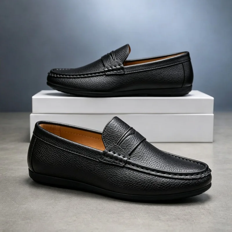 Suede Loafers Men - Zapatos informales de diseño clásico para