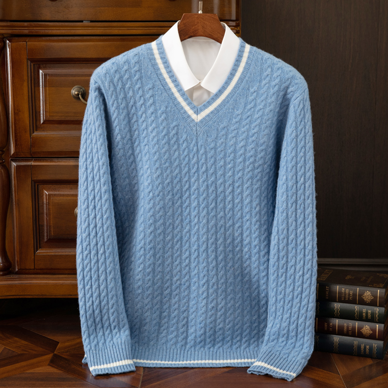 Knitted Cardigan Men - Suéter de cachemira 100% pura para