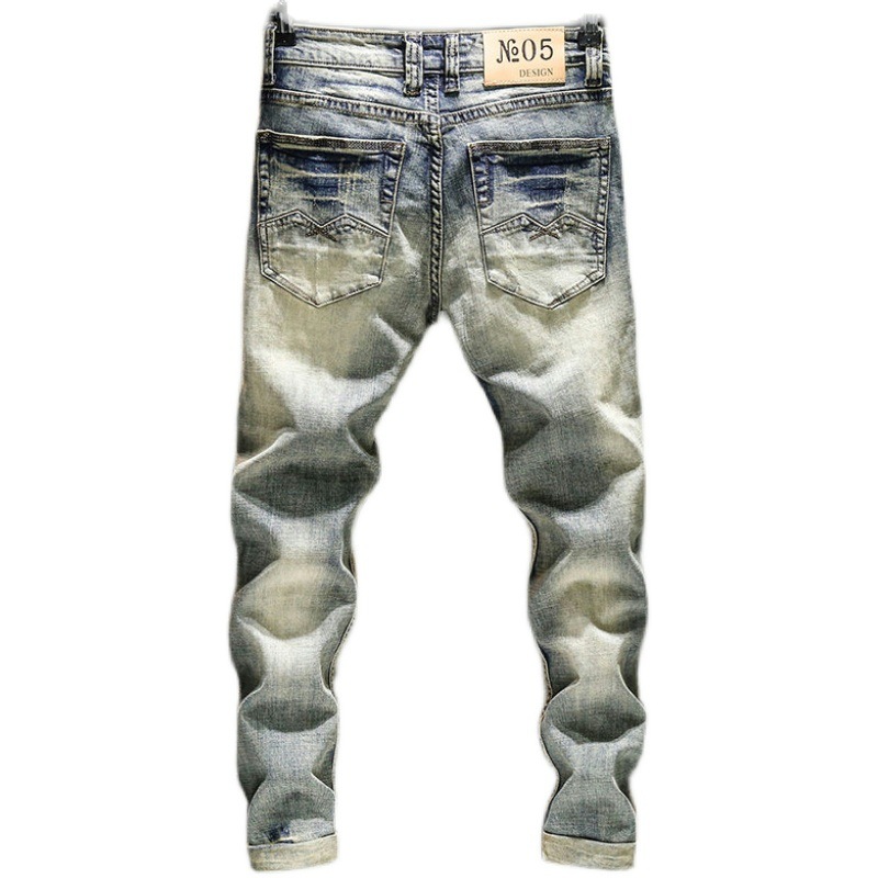 Skinny Jeans Ripped - Pantalones vaqueros elásticos para hombre, Jeans