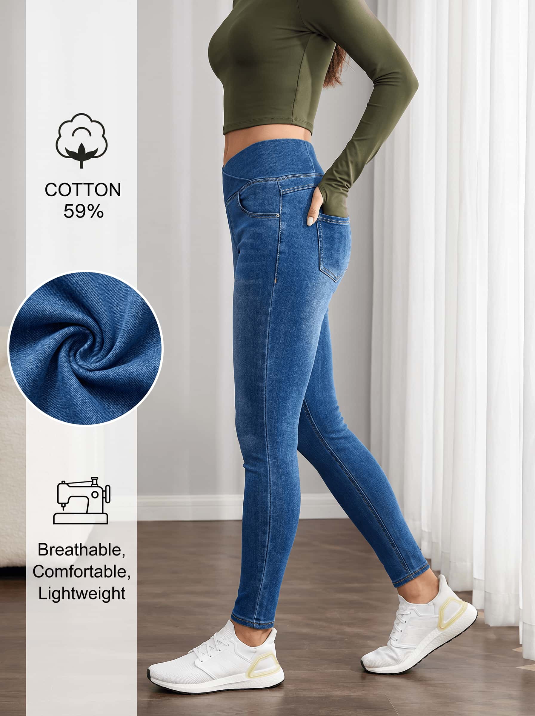 Jeans ajustados de cintura cru - Skinny Jeans Ripped reseña y precio