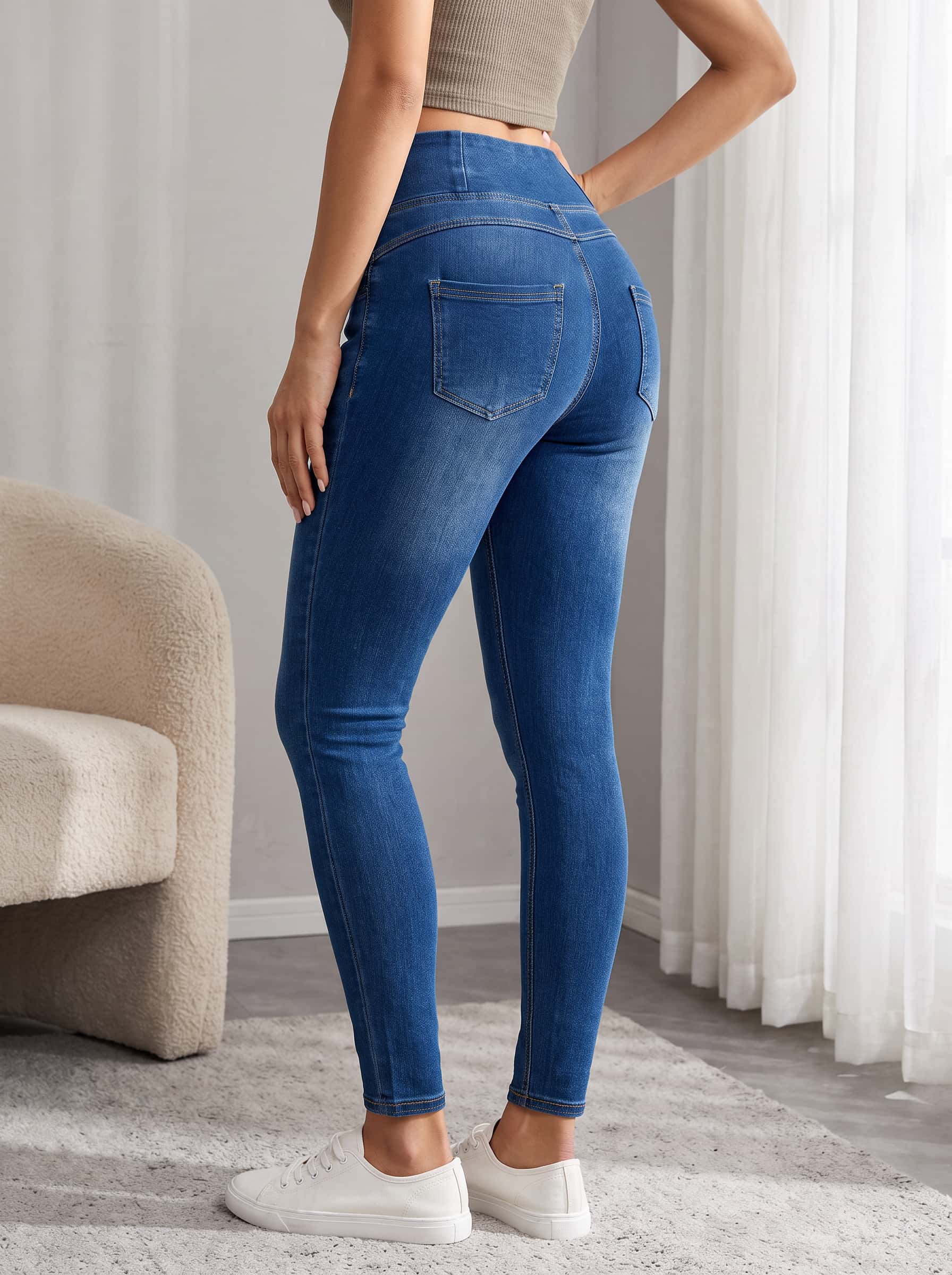 Jeans ajustados de cintura cru - Skinny Jeans Ripped reseña y precio