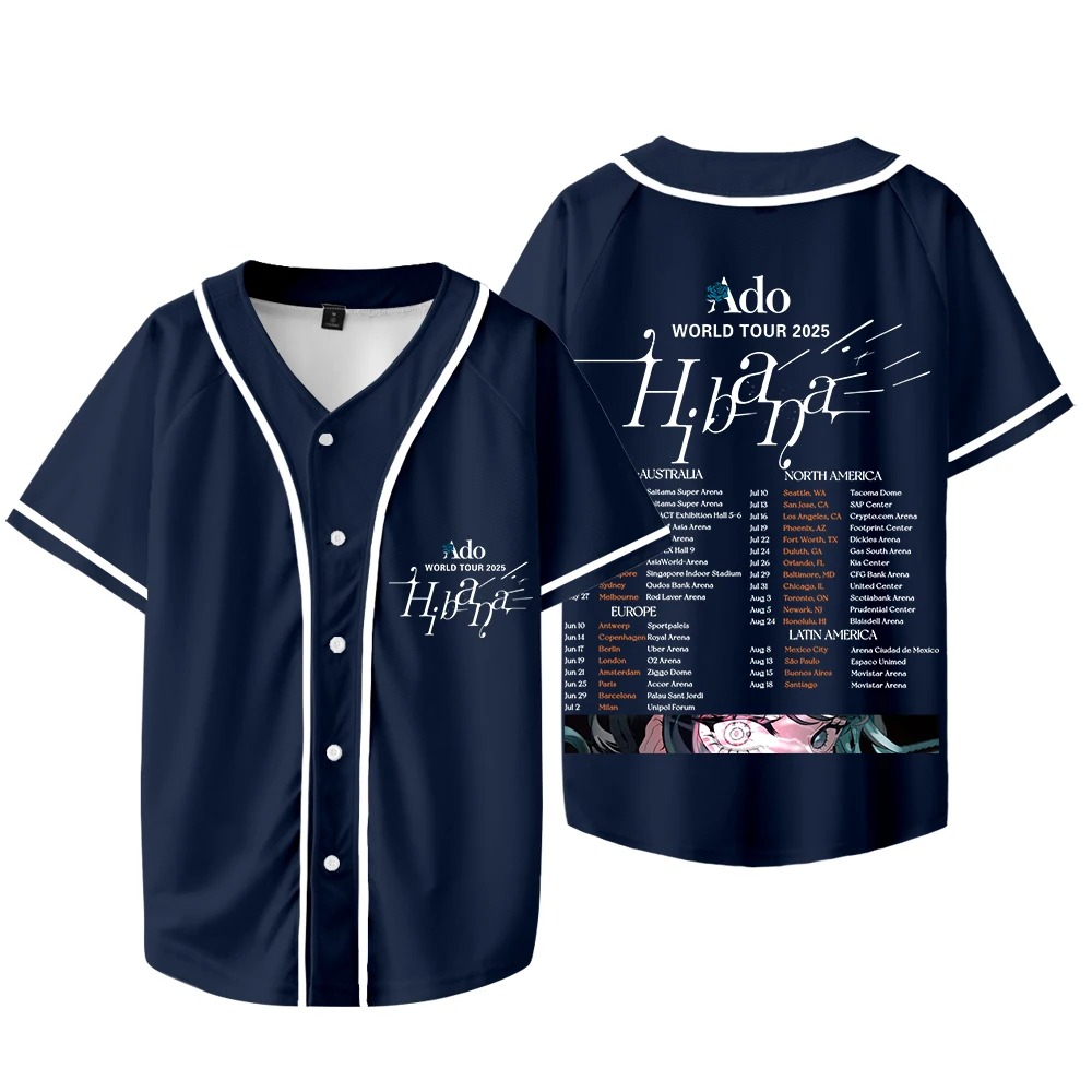 Ado Hibana World Tour Merch Je - Mens Fashion Baseball Jersey reseña y precio