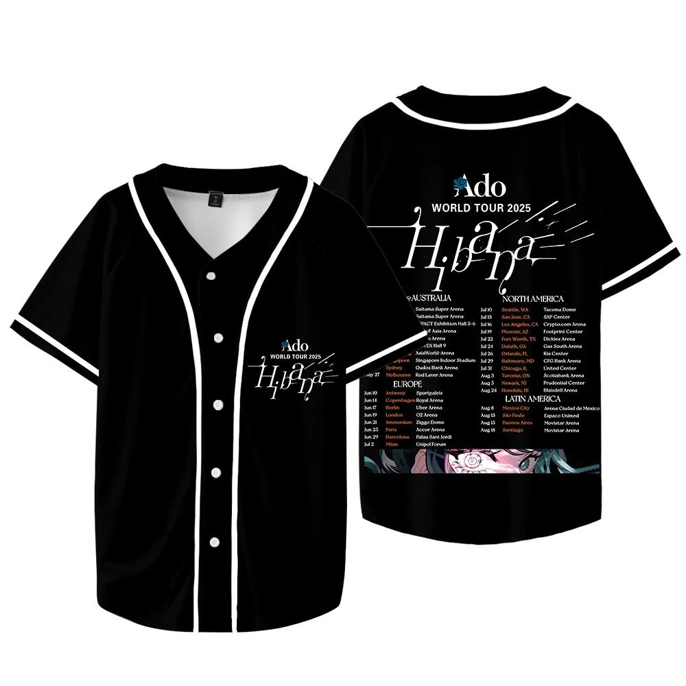 Ado Hibana World Tour Merch Je - Mens Fashion Baseball Jersey reseña y precio