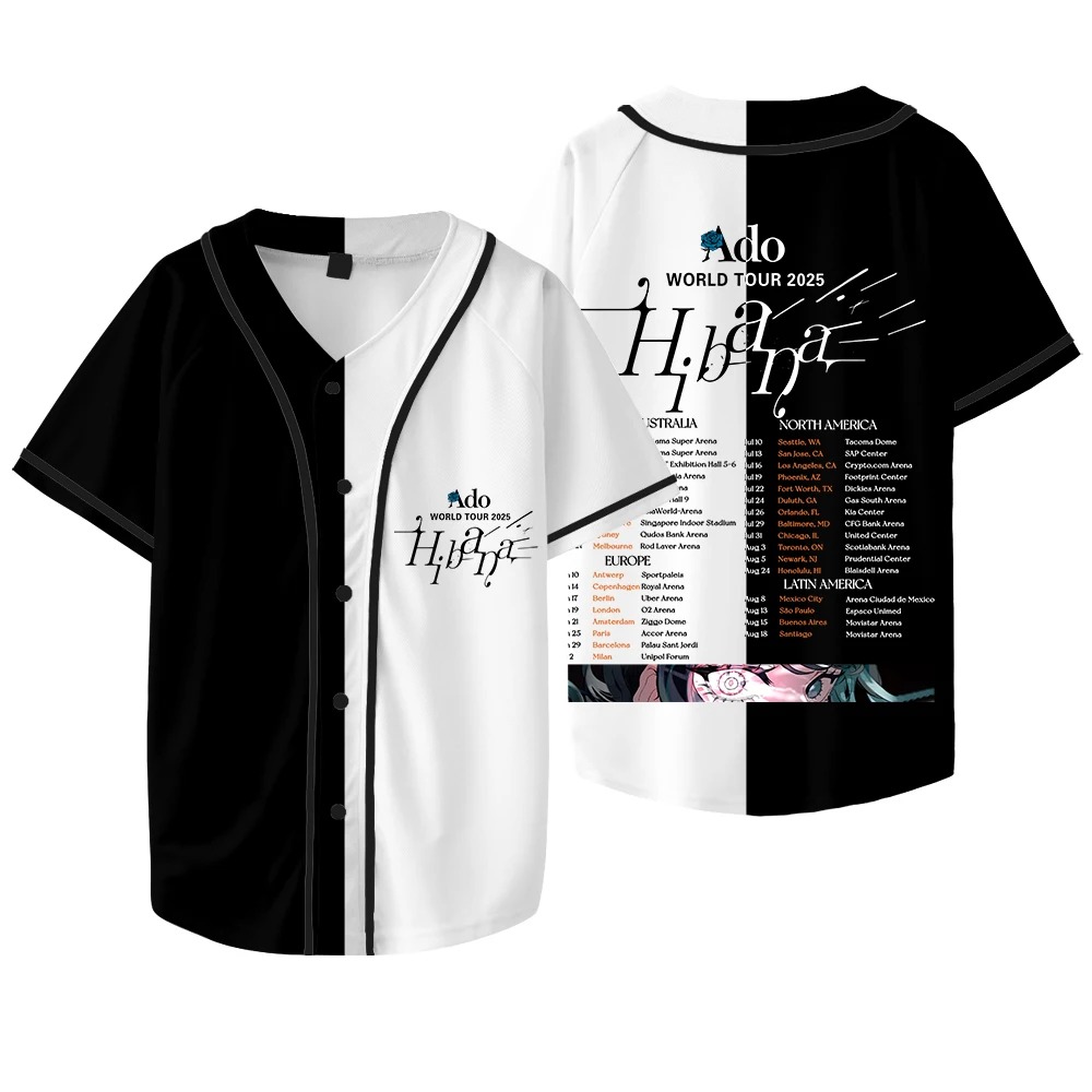 Ado Hibana World Tour Merch Je - Mens Fashion Baseball Jersey reseña y precio