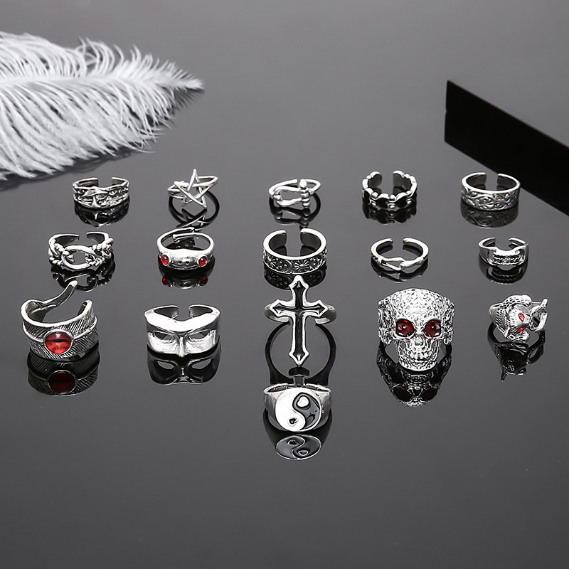 Juego de anillos góticos punk  - Men'S Fashion Lk reseña y precio