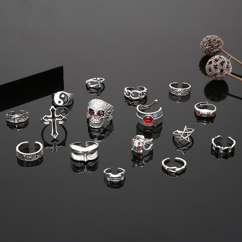 Juego de anillos góticos punk  - Men'S Fashion Lk reseña y precio