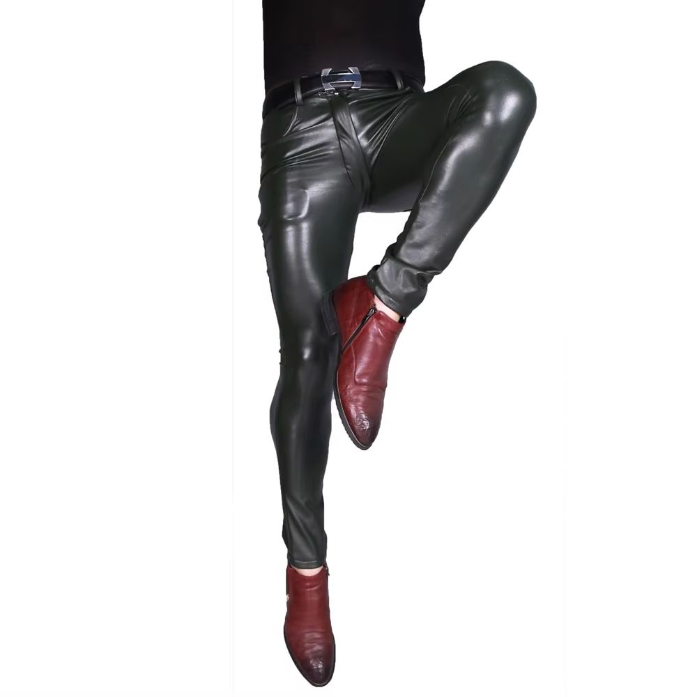 Pantalones Punk de piel sintét - Skinny Jeans Ripped reseña y precio