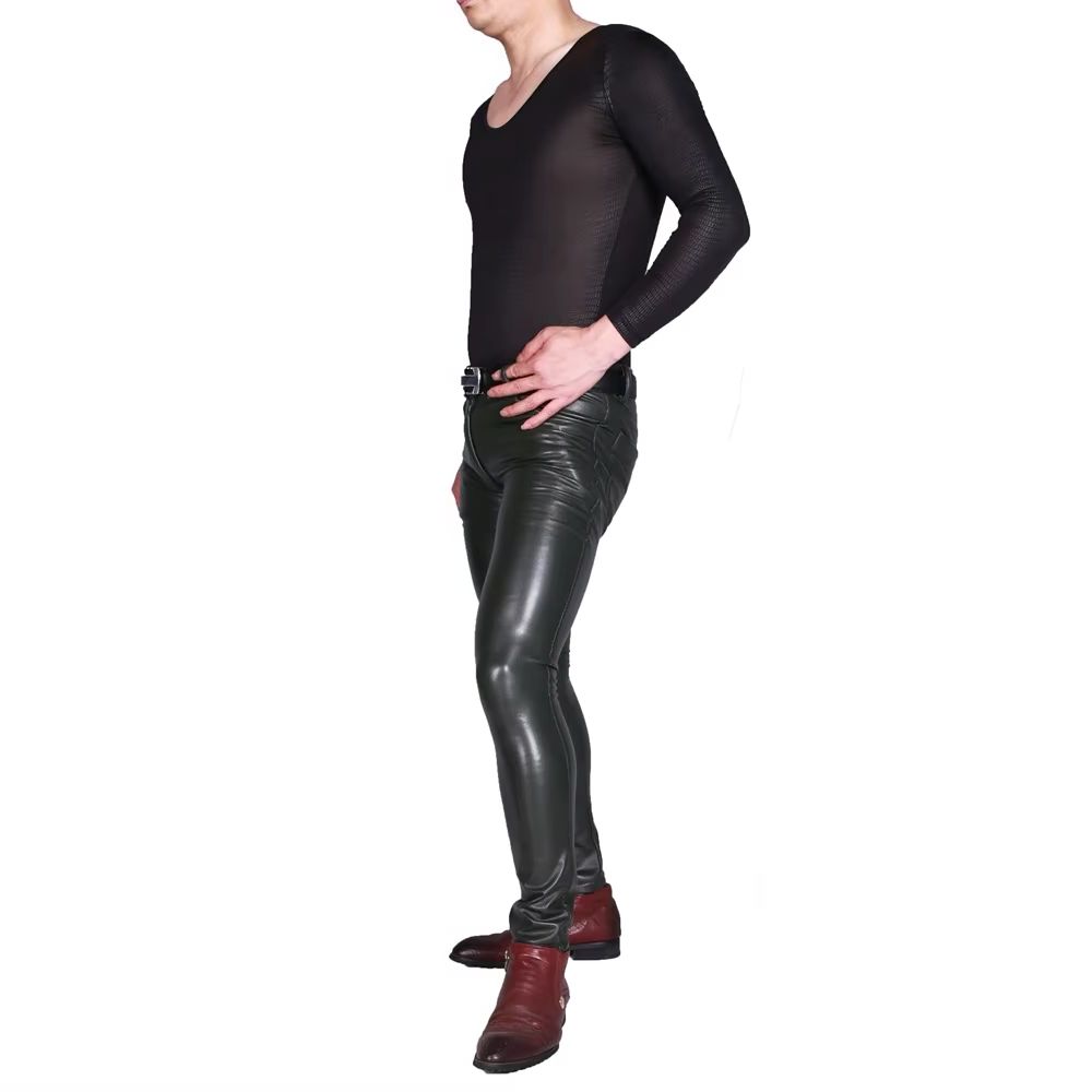 Pantalones Punk de piel sintét - Skinny Jeans Ripped reseña y precio