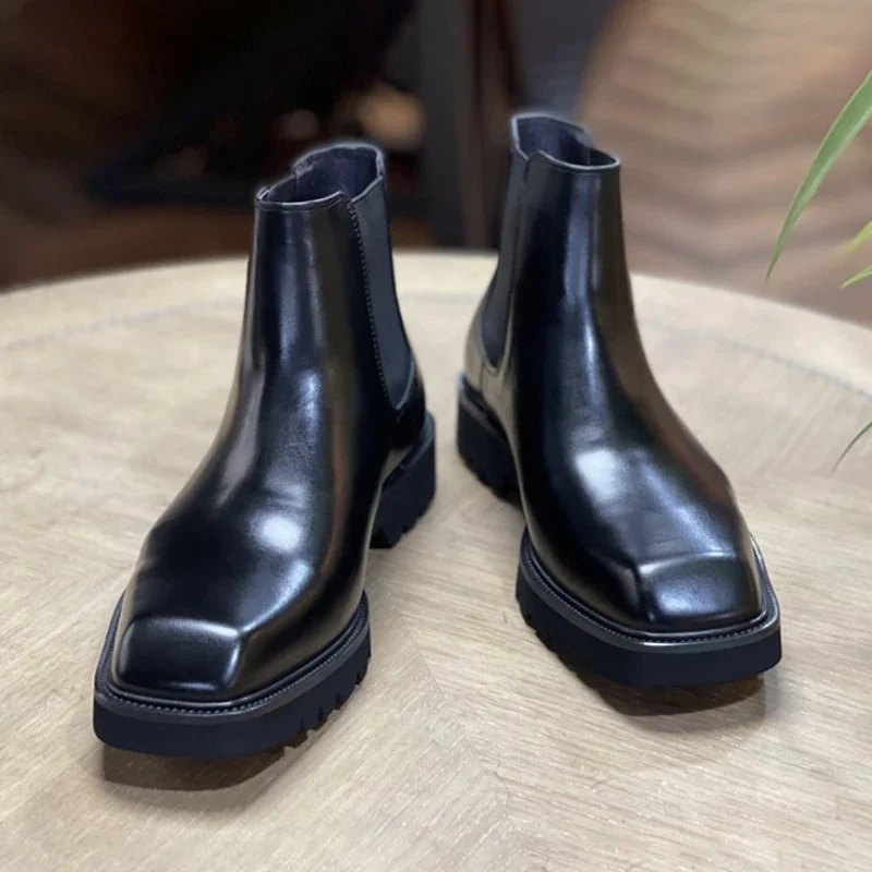 Botas elegantes de cuero genui - Men Fashion Elegant reseña y precio