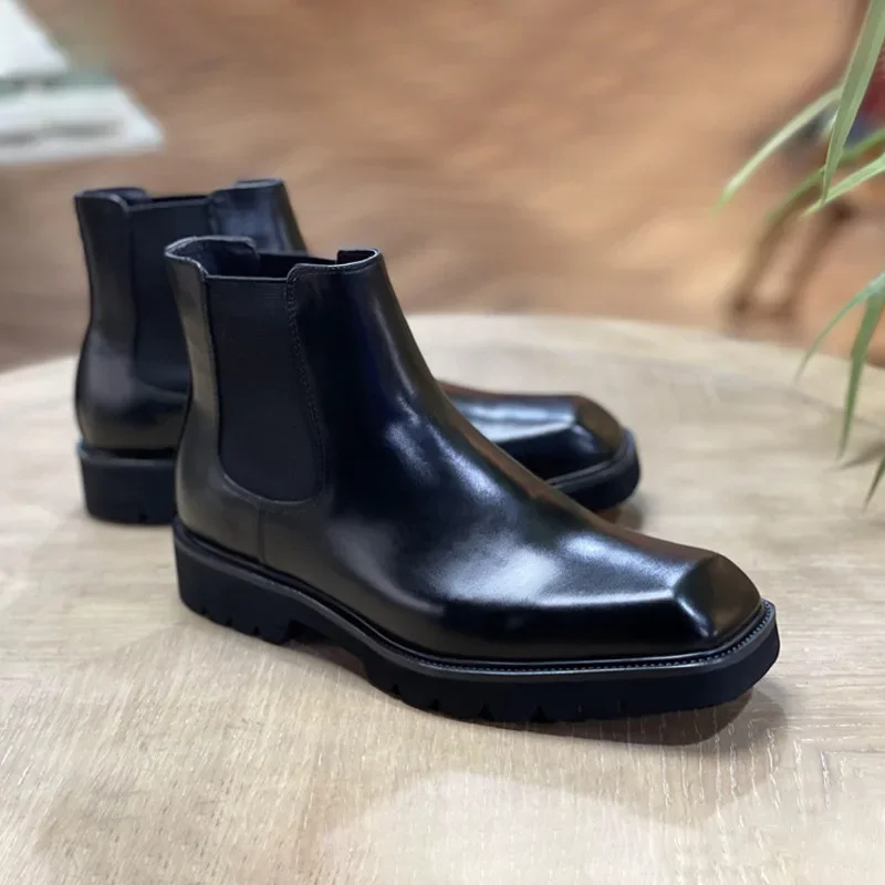 Botas elegantes de cuero genui - Men Fashion Elegant reseña y precio