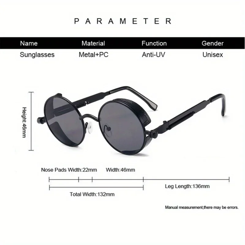 Gafas de sol clásicas Steampun - Men'S Fashion Round Glasses reseña y precio