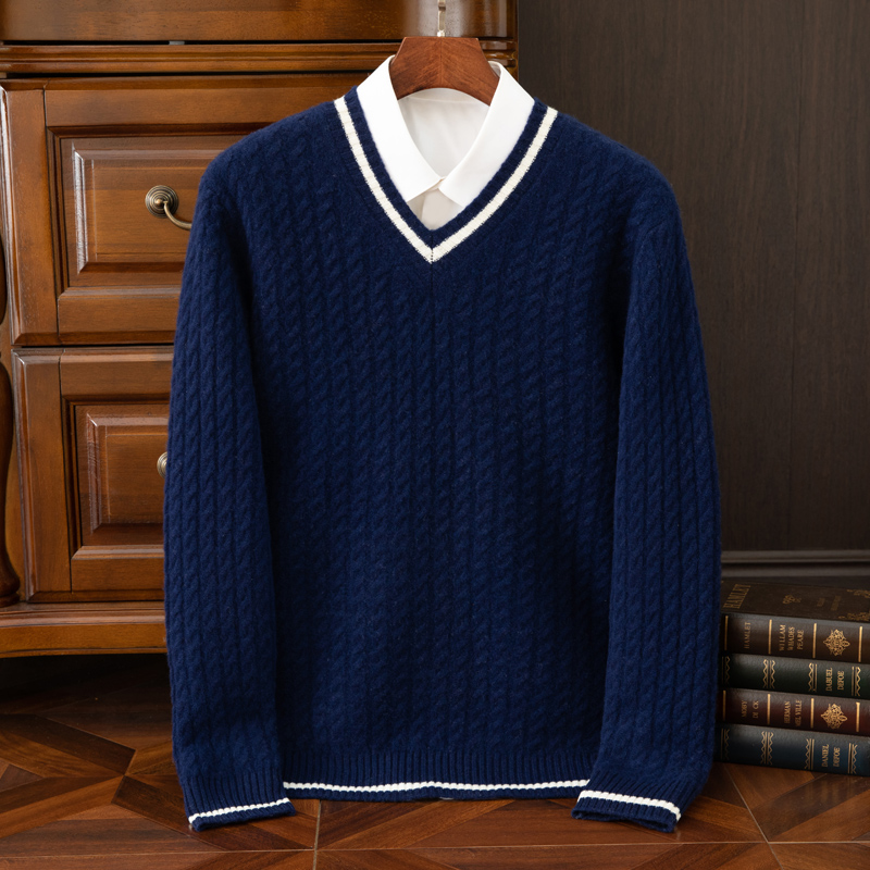 Suéter de cachemira 100% pura  - Knitted Cardigan Men reseña y precio