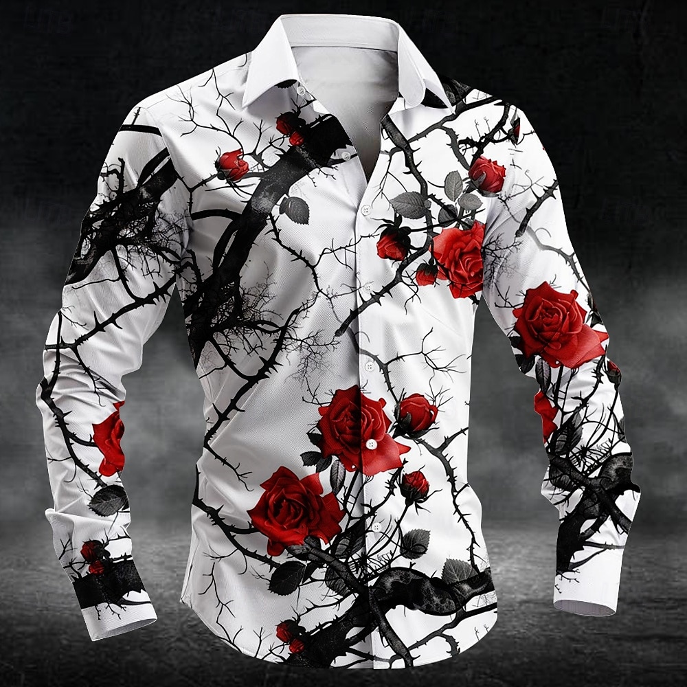 Camisas de manga larga con est - Men'S Tops Fashion reseña y precio