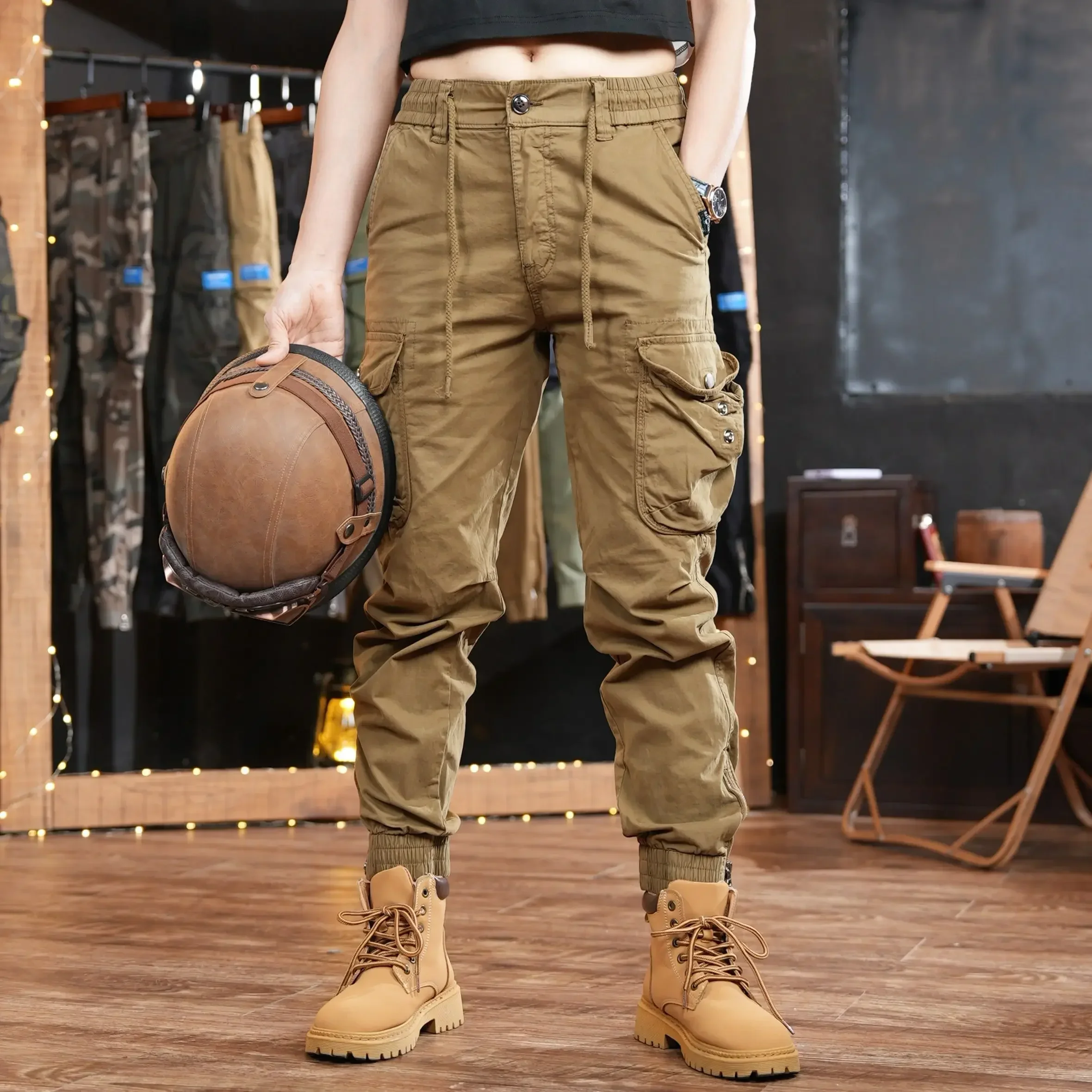 Pantalones multibolsillos para - Men'S Fashion Khaki Pants reseña y precio