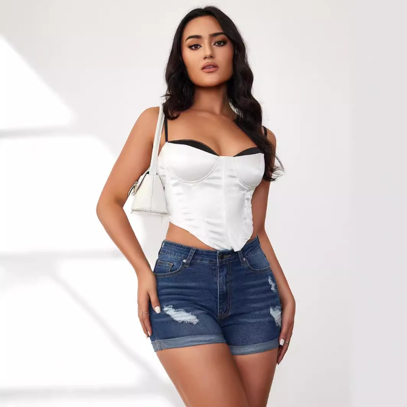 Pantalones vaqueros de cintura - Skinny Jeans Ripped reseña y precio
